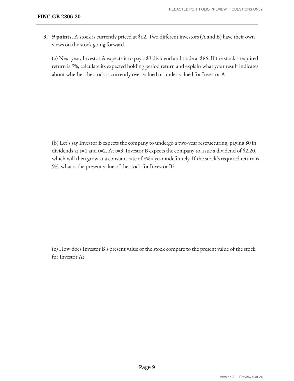 Midterm, version A, page 9